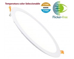 Downlight panel LED Redondo 300mm Blanco 30W CCT seleccionable, desde 18,80€